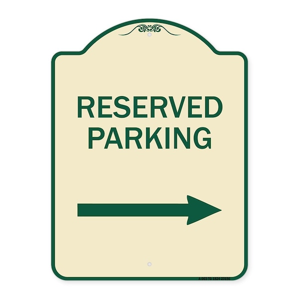Reserved Parking Right Arrow Heavy-Gauge Aluminum Architectural Sign, 24" x 18", TG-1824-23156